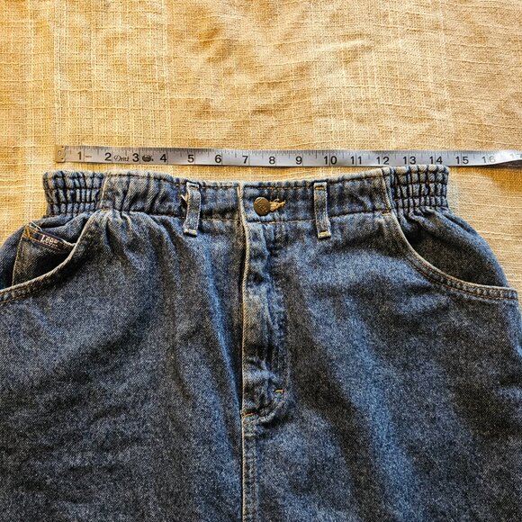 Vintage Casual Coastal Western Cottagecore Preppy Mid Rise Denim Midi Skirt - Picture 5 of 12